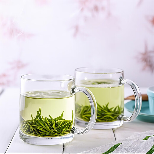 Lemeiya glass coffee cup, heat-resistant microwave oven, high temperature resistant tea cup, tempered cup 380ml*2