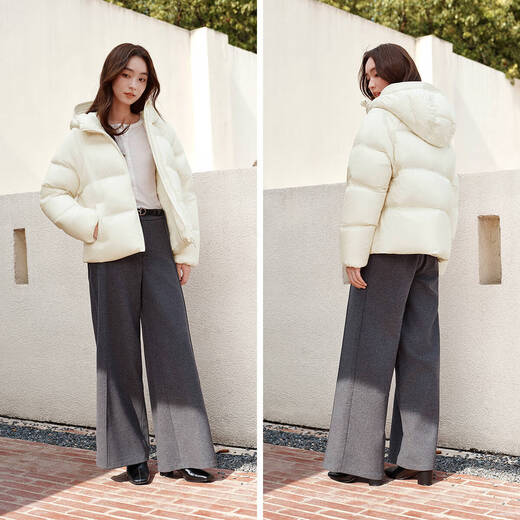 Semir down jacket women's 90 velvet cute bud hat 2025 winter casual commuting three-proof thick coat 109725113028