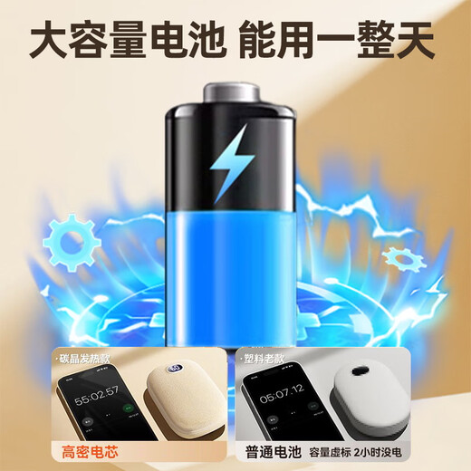 German hand warmer power bank two-in-one girl hand warmer artifact student portable small explosion-proof winter self-heating beige 6000M skin-friendly smooth coating double-sided hair