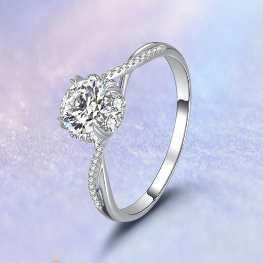 AVHE spot IGI certificate gold inlaid artificial diamond women's ring Frozen arm twisting wedding ring for girlfriend platinum ring + 1 carat diamond (D/VVS/3EX/N) available in sizes 9-20