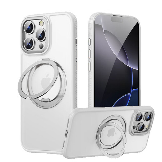 
TORRAS mobile phone case, new cooling magnetic suction camera button, long-term use without yellowing, suitable for Apple 14/15/16/17 Obsidian Black, newly upgraded military quality, built-in buffer airbag rotating bracket iPhone 15pro [camera button fully included]