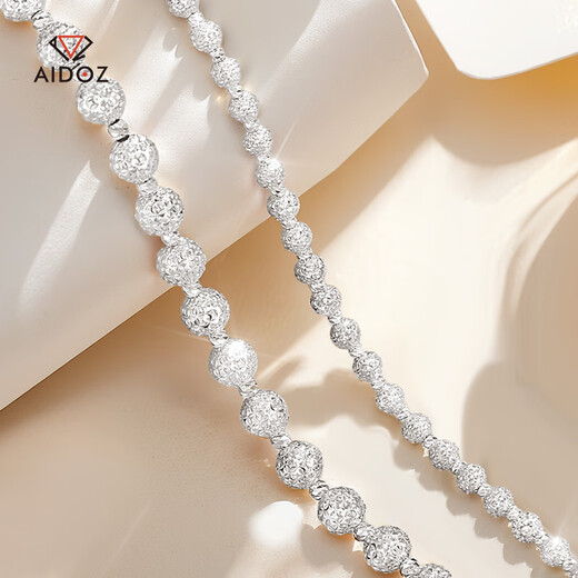 Aido Diamond pt950 platinum necklace for women with super flash car flower platinum starlight round bead chain pearlescent precious element chain weight 30.6-30.8g length 42+3cm thick about 6mm