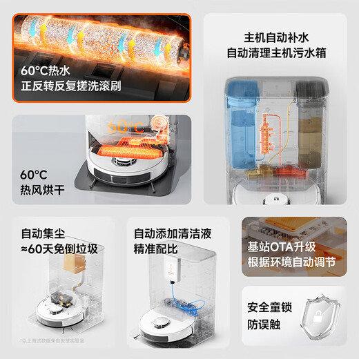 UWANT UWANT sweeping robot U300 live water floor washing, sweeping, mopping and drying fully automatic hot water washing mop sweeping and mopping three-in-one UWANT sweeping and mopping all-in-one machine U300 water tank model 9 new 60 degree hot water washing + drying sterilization and large suction