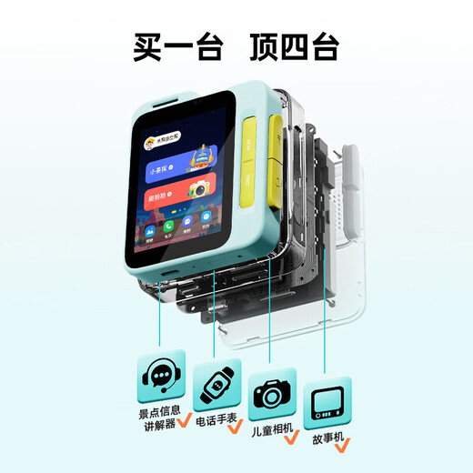 Mozhi Planet GPS Positioning Children's Travel Study Machine Electronic Tour Guide Walkman Escort AI Conversation Companion Story Machine Film Learning Machine Q&A Machine Travel Learning Machine Children's Gift High-End Edition Bibolan 128G