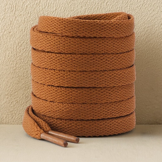 Brown shoelaces for men and women Air Force One wheat color sneakers khaki yellow brown coffee flat shoelace rope double layer flat-diamond style black 1 pair 120cm