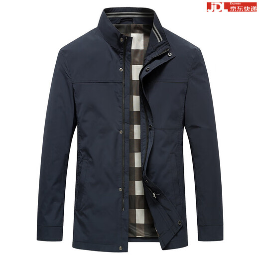 BOSS men's spring and autumn jacket 2024 new parka style business casual stand collar jacket men's high-end jacket light gray M 170
