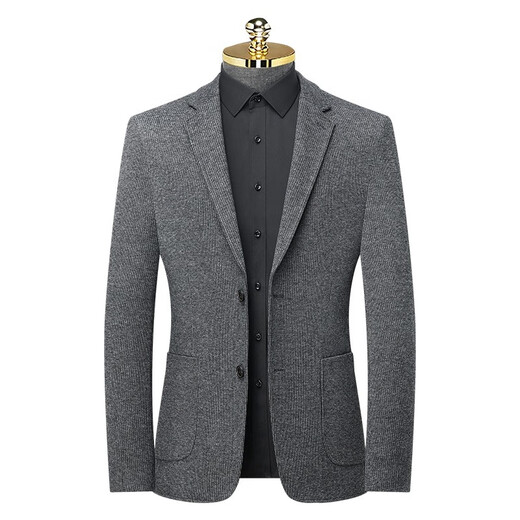 Playboy (PLAYBOY) 2025 Autumn and Winter Thick Men's Wool Suit Young and Middle-aged Men's Business Casual Trend Single Suit Jacket Men 6656 Gray M 170