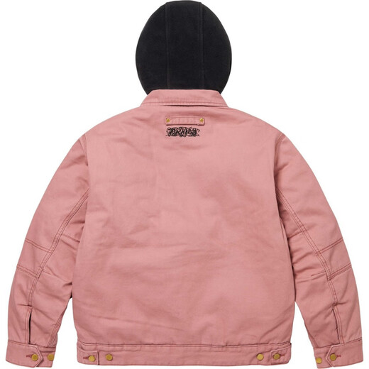 DickiesSupreme diseño de remaches patrón de logotipo desmontable con capucha ropa de trabajo multibolsillos chaqueta de tendencia americana hombre rosa/Rosa M