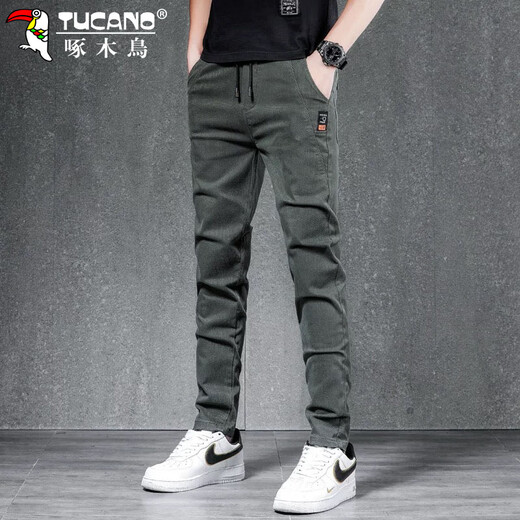 Woodpecker (TUCANO) casual pants men's business pants men's autumn and winter slim stretch versatile straight pants black 32