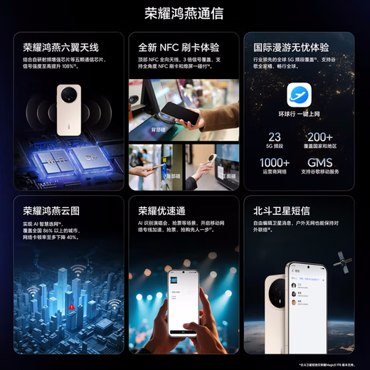 Honor Magic8 new 5G mobile phone YOYO smart phone 200 million super night telephoto fifth generation Snapdragon 8 Extreme Edition Honor mobile phone Nicholas Tse's same model velvet black 16GB+512GB official standard configuration