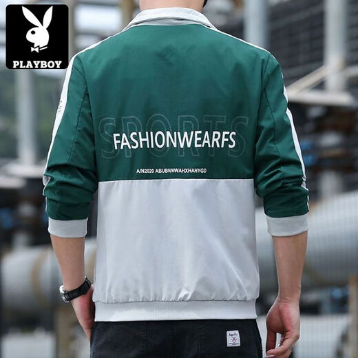 花花公子（PLAYBOY）短款风衣外套男士春秋季2025新款潮流帅气百搭上衣服男装春装夹克 5201【春秋】黑色 薄款 M 【建议85-斤左右】