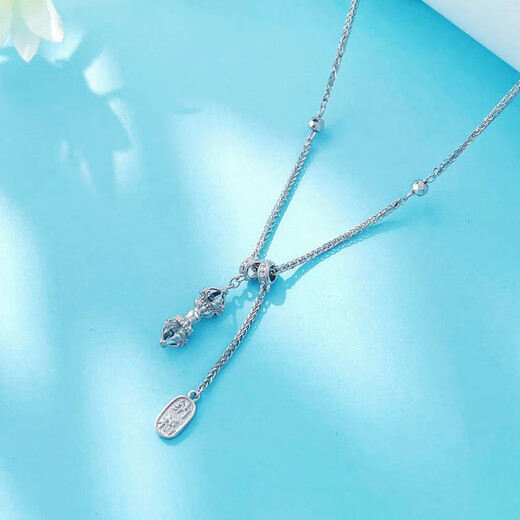 Lao Fengxiang platinum necklace Nafu Tibetan vajra set chain gift girlfriend girlfriend gift platinum jewelry white gold about 7.22g