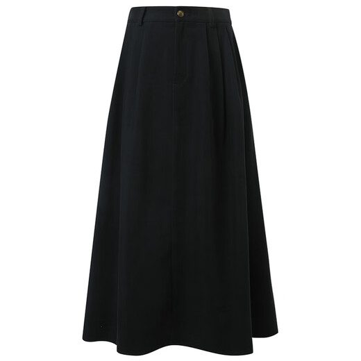 Sancai 2025 new winter high-waist skirt brushed A-line skirt slimming mid-length skirt large swing umbrella skirt for women classic black M 160/68A