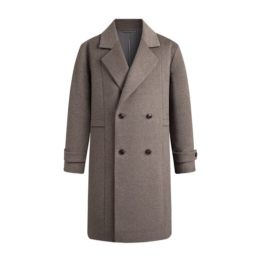 Navigare Italian small sailing medium-length woolen coat for men 2025 autumn and winter new old money style windbreaker jacket Mocha 2XL