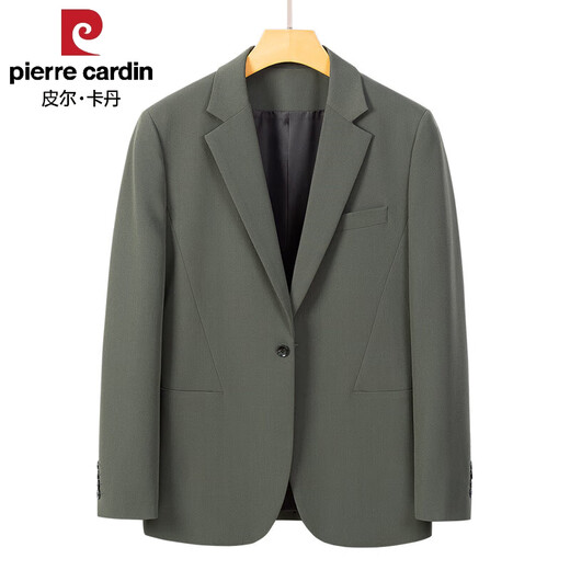 Pierre Cardin Men's Casual Suit Jacket Slim and High-Level Korean Style Light Mature Style Business Small Suit Suit Top Single Trendy Green Top XL