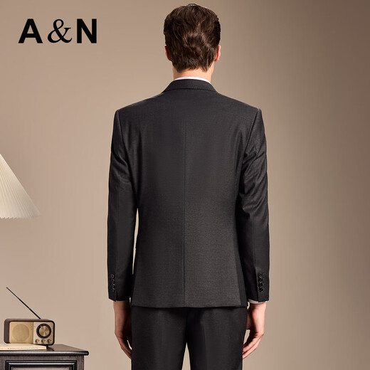 Antonio high count worsted suit men's suit wedding dress suit business suit spring and autumn vest three-piece set dark gray 48 B (175/96B)