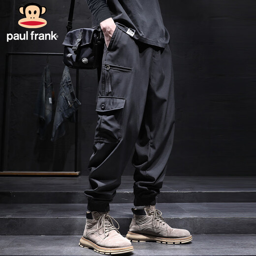 Paul Frank overalls men's autumn loose leggings men's trendy casual pants men's sweatpants black XL
