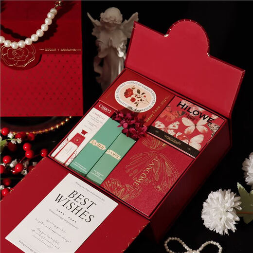 Wedding souvenirs for bridesmaids, high-end practical gift boxes for brides, light luxury high-end return gifts for girls, birthday gifts for girls 17. Camellia champagne gold gift box