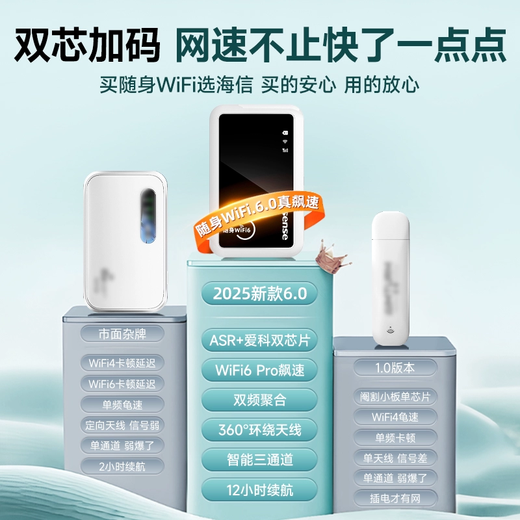 Hisense wifi portátil2025 nueva red inalámbrica móvil wifi velocidad ilimitada en todo el país universal portátil coche wifi6 enrutador doméstico dormitorio tarjeta de red inalámbrica modelo de carga actualizado tres netcom - súper duración de la batería