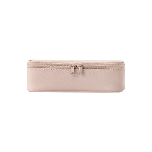 MUJI recycled polyester fiber flat cosmetic bag cosmetics storage portable toiletry bag new product OHV5CC4S pink beige