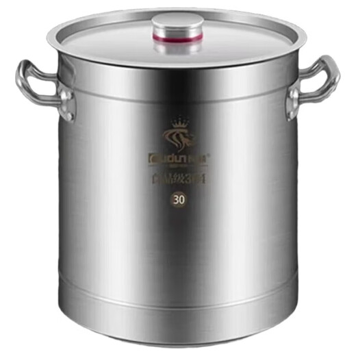 Orton 304 stainless steel barrel round barrel with lid commercial soup barrel boiling water barrel braised meat barrel soup pot induction cooker special barrel 304 three-layer steel soup barrel style - diameter 30*height 30CM