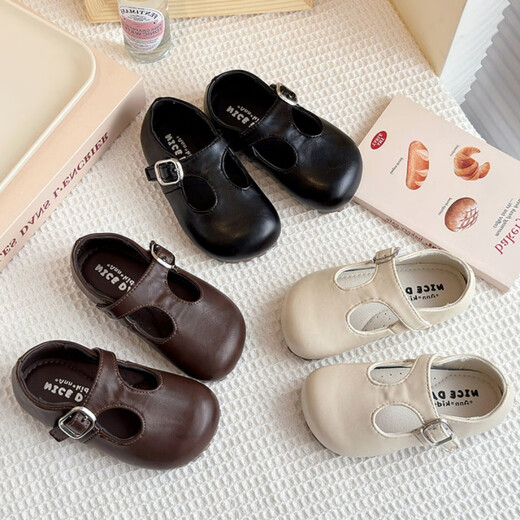 G.duck Korean style baby girl shoes 2025 spring and autumn new style small and medium-sized children's leather shoes girls princess shoes children's single shoes trendy black 21 inner length 13.5m