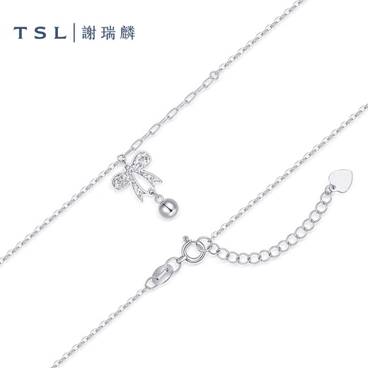 Xie Ruilin (TSL) Platinum Necklace Bow Pt Platinum Neck Jewelry Women's Clavicle Chain BF446 Platinum Necklace (approximately 4.2g)