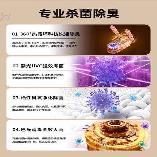 German MUJU shoe dryer for household students' shoes drying, deodorizing, UV-baked shoe warmers, shoe drying artifact, top with ozone model, quick heat drying + deep ozone