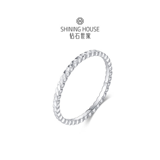 Diamond Family PT950 platinum ring small perfect simple sparkling platinum ring women's plain ring holiday gift for girlfriend No. 10 ring about 1g