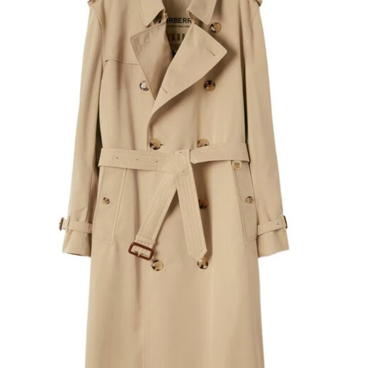 BURBERRY New Year's gift Burberry SS24 solid color lapel double-breasted long windbreaker men's honey color honey color one size 50