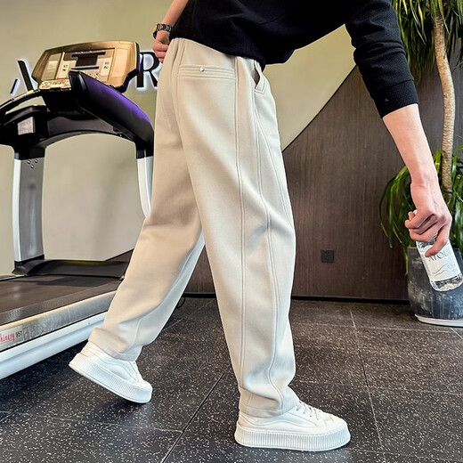 Kuraishi Kazuki high-end sweatpants men's straight-leg pants Pishuai 2025 new trendy loose sports pants spring and autumn casual pants Paris Gray XL