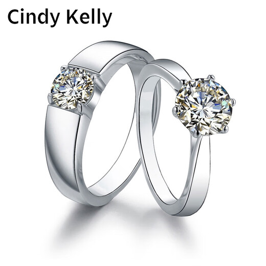 Cindy Kelly Exquisite and Light Luxury Couple Ring, High-end and Practical Heart-to-heart Ring for Wife, Wedding Anniversary Birthday Gift for Girls, Moissanite Diamond Ring with Adjustable Opening, Practical and High-end for Wife and Girlfriend