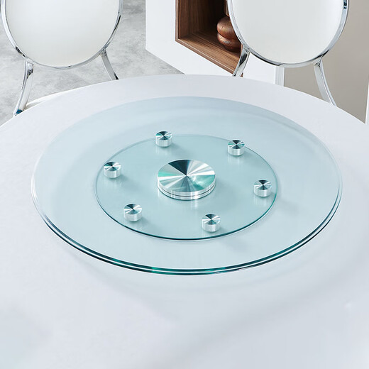 Zhuobo dining table turntable tempered glass turntable round table large base desktop rotating table BZP2 six auxiliary wheels 78cm
