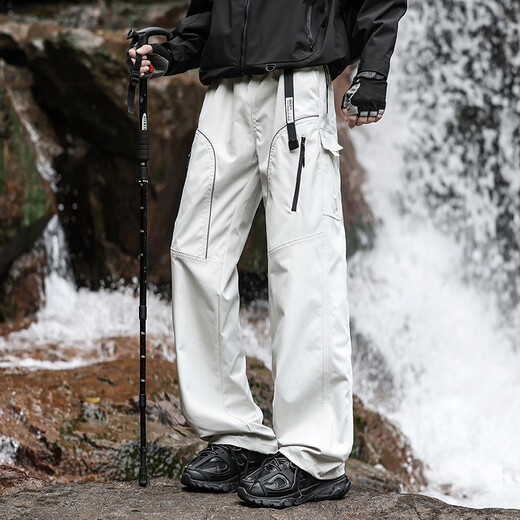 Foss Phil outdoor functional wind overalls men's autumn and winter windproof and water-repellent loose casual assault pants 8527 light gray XL