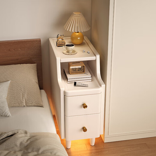 Extrem schmaler Nachttisch aus massivem Holz von Litai, klein, schmal, 20 cm, Nachttisch mit schmaler Lücke, Aufbewahrungsschrank, Nachttisch-Aufbewahrungsregal aus massivem Holz, Ladenleiter empfiehlt alle Massivholz-Weißen 20 cm, Tür-zu-Tür-Lieferung 20 x 40 x 52 cm