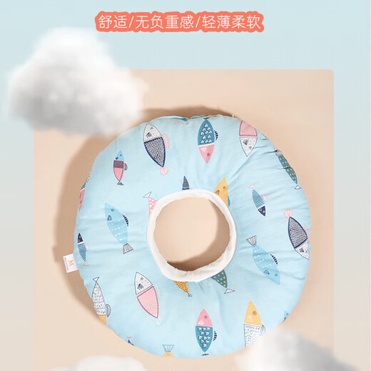 Tanbeiman Elizabeth Circle Cat Pure Cotton Soft Neck Anti-Licking Anti-Bite Soft Circle Waterproof Head Cover Neuter Shame Circle Pet Supplies Eliza Soft Circle (White Cherry) M Size About 10 Jin Jin is equal to within 0.5 kg