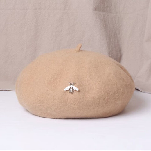 Bisi Sheep thickened woolen beret women's autumn and winter Korean version Japanese literary versatile painter's octagonal hat British retro trend caramel hairpin