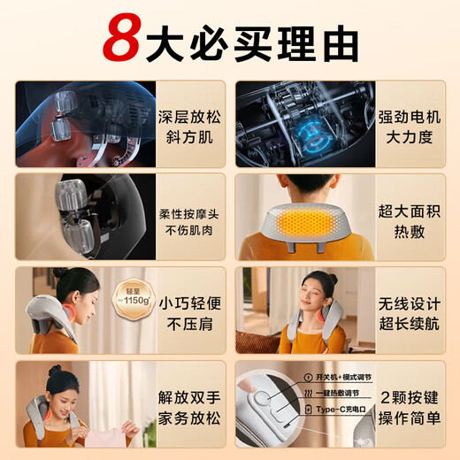 SKG cervical spine massager, neck shawl H5, shoulder, neck, trapezius, waist, back, calf, and neck hot compress massager. Birthday gift for male and female friends and parents. One machine with multiple functions. Massage shawl H5, comfortable model.