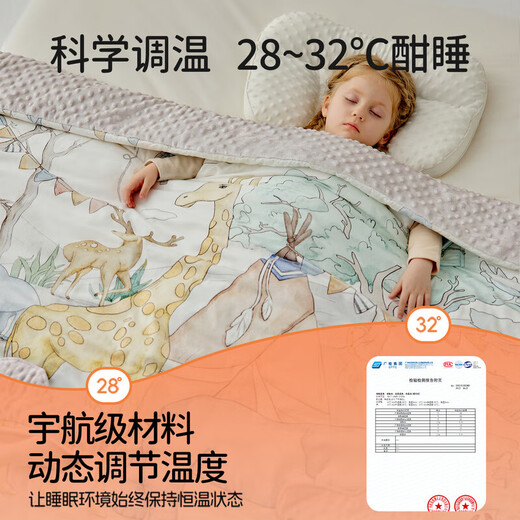European pregnancy children anti-kicking quilt, constant temperature silk quilt, autumn and winter baby sleeping bag, big child belly protection quilt, universal for all seasons, silk constant temperature comfort, autumn and winter medium thickness 10-25 Elf Castle 150cmx150cm 2-7 years old
