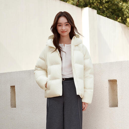 Semir down jacket women's 90 velvet cute bud hat 2025 winter casual commuting three-proof thick coat 109725113028