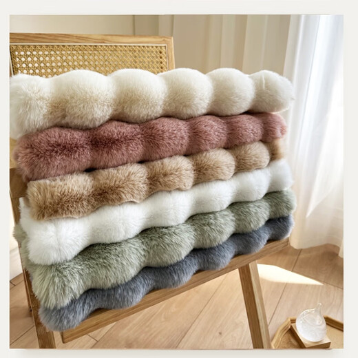 Cream style living room round carpet floor mat climbing mat household multi-functional cushion sofa blanket bubble velvet living room coffee table blanket off-white 80cm*80cm 1 piece