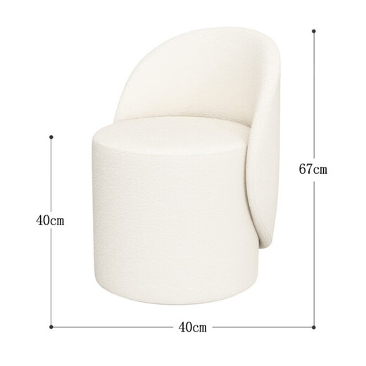 Shantou Lincun Bedroom Light Luxurious Makeup Stool Pulley Master Bedroom Dressing Stool Chair Simple Backrest Dressing Stool Beige Bright Star Velvet 360 Rotation