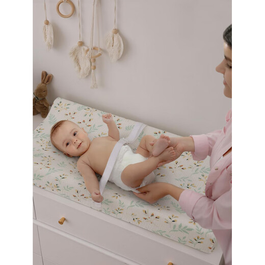 MPPMCK cross-border baby changing table pad cover pure cotton crepe fabric is more breathable and soft baby changing table pad J19 (excluding inner pad) 78*40*10