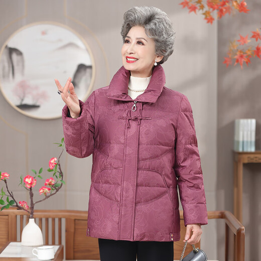 Yaya (YAYA) grandma's winter down jacket for women, thickened and warm for the elderly, middle-aged and elderly mothers' fashionable age-reducing coat for women in winter