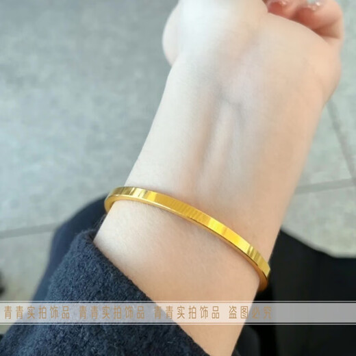 Xingu, non-fading and non-allergenic, titanium steel flat glossy buckle imperial concubine ring oval chopsticks bestie bracelet gold