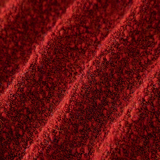 Late White Exclusive 2025 Autumn Style Simple Chinese Red Sweater Solid Color Soft Waxy Wool Sweater Women Red L