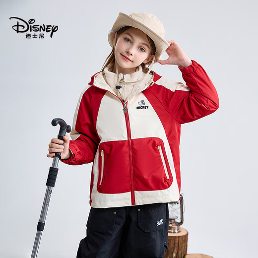 Disney children's coat, three wear, 2025 season and autumn new style, girls' daily splicing suit, children's two-piece set