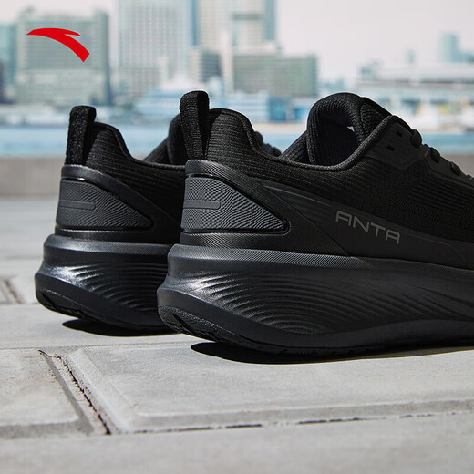 ANTA Shenxing 13丨Lightweight cushioning men's running training shoes winter new fitness sports shoes mesh basic black-1 46 (290mm)