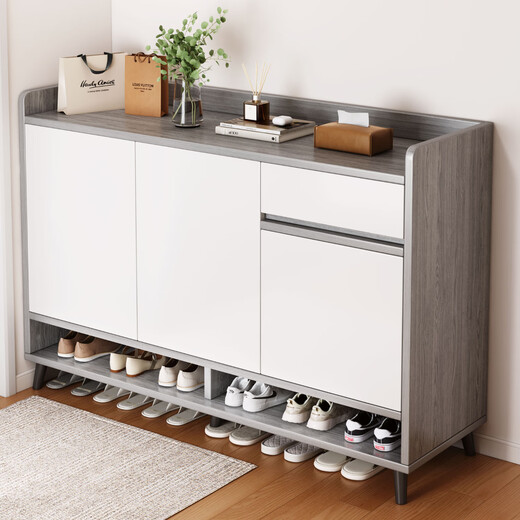 LEADTEK shoe cabinet entrance door storage cabinet large capacity one-piece wall entrance cabinet multi-layer household storage rack solid wood shoe rack store manager recommended - thickened 15MM board 100*32*100CM