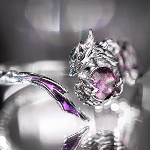 Death Dragon Ring Star Dome Railway Death Dragon Poluce Theme Impression Customized Ring Xia Die Animation Peripheral Secondary Ring Silver Plated Version (not easy to fade